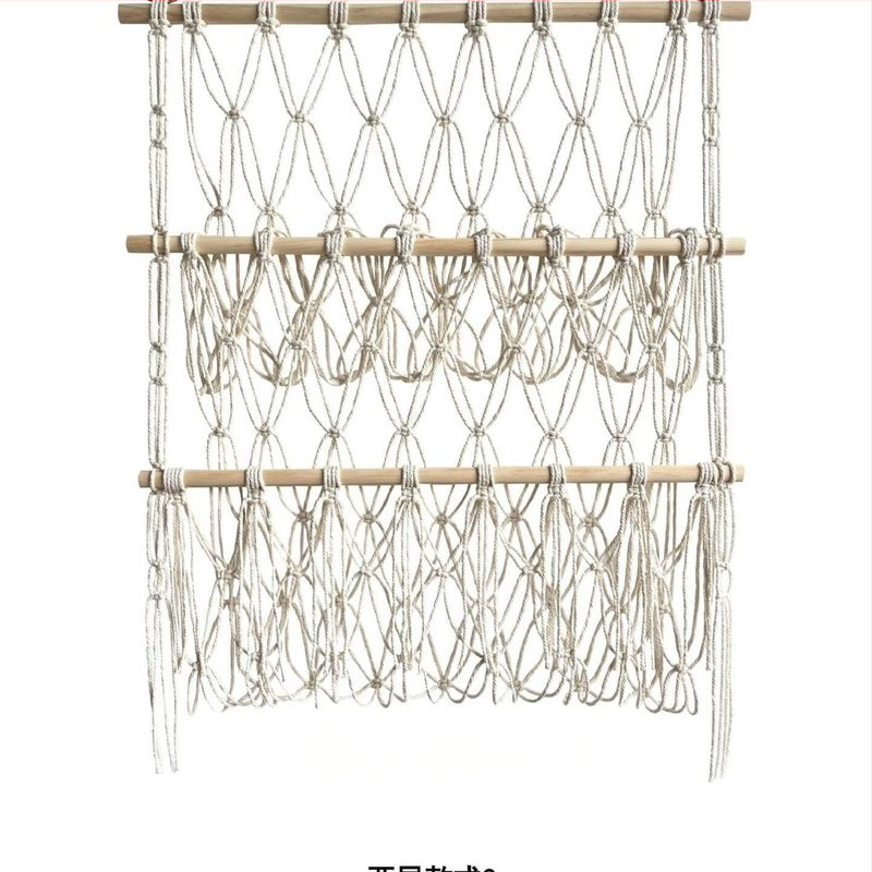 Pliušinė lėlių laikymo sienelė, skandinaviško stiliaus, austas dvisluoksnis laikymo stovas, paprastas dekoratyvinis žaislų tinklelio maišelis, pakabinamas dekoravimas