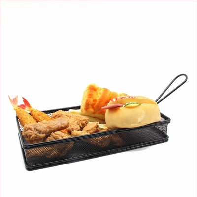 Amerikietiško stiliaus kūrybingi stalo įrankiai, geležiniai kepti užkandžių krepšeliai, bulvyčių fri krepšeliai, kepti krepšeliai, desertui skirti kepti viščiukai, duonos krepšeliai, lėkščių indai