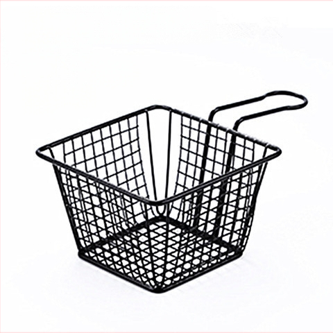 Amerikietiško stiliaus kūrybingi stalo įrankiai, geležiniai kepti užkandžių krepšeliai, bulvyčių fri krepšeliai, kepti krepšeliai, desertui skirti kepti viščiukai, duonos krepšeliai, lėkščių indai