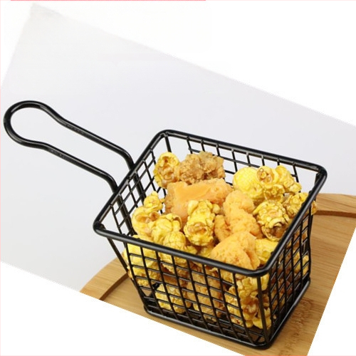 Amerikietiško stiliaus kūrybingi stalo įrankiai, geležiniai kepti užkandžių krepšeliai, bulvyčių fri krepšeliai, kepti krepšeliai, desertui skirti kepti viščiukai, duonos krepšeliai, lėkščių indai