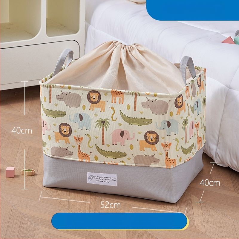 Mänguasjade hoiukast, koomiksikangast, laste nukkude hoiukorv, suur paksendatud hoiutünn, beebitarvete hoiukott