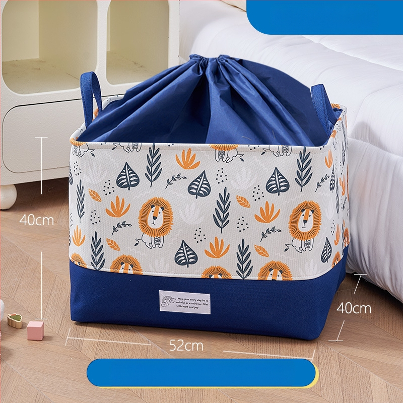 Mänguasjade hoiukast, koomiksikangast, laste nukkude hoiukorv, suur paksendatud hoiutünn, beebitarvete hoiukott