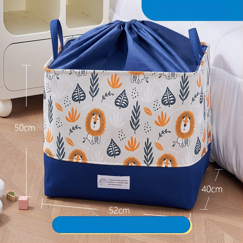 Mänguasjade hoiukast, koomiksikangast, laste nukkude hoiukorv, suur paksendatud hoiutünn, beebitarvete hoiukott