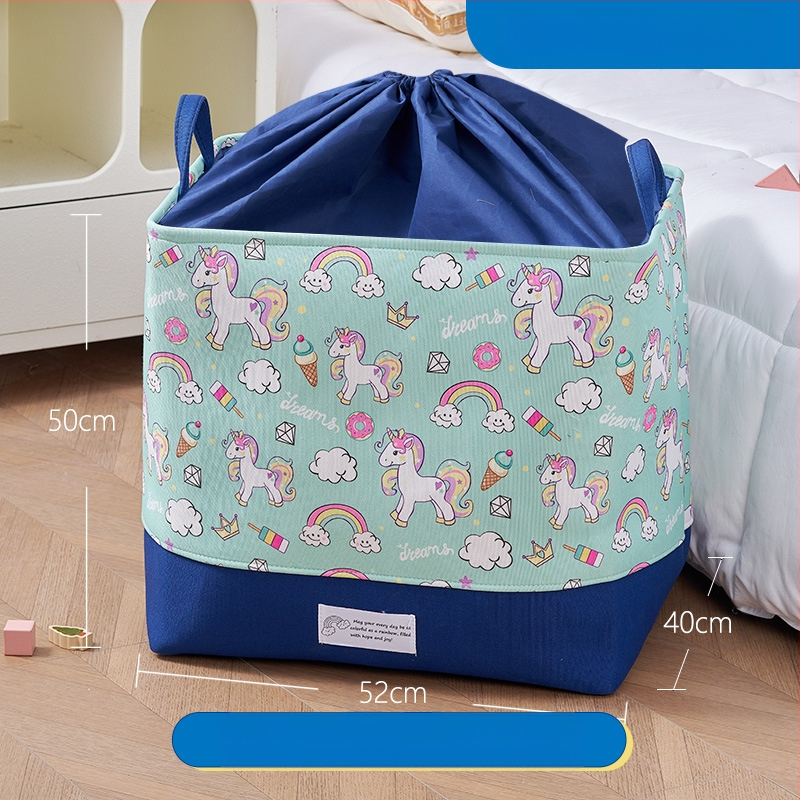 Mänguasjade hoiukast, koomiksikangast, laste nukkude hoiukorv, suur paksendatud hoiutünn, beebitarvete hoiukott