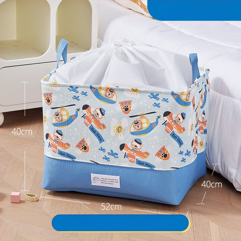Mänguasjade hoiukast, koomiksikangast, laste nukkude hoiukorv, suur paksendatud hoiutünn, beebitarvete hoiukott