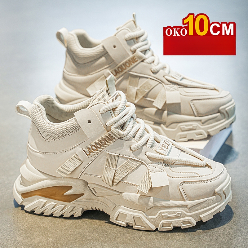 Sügis- ja talvised kõrge säärega meeste kingad, 10 cm kõrgused vabaaja Torre kingad, nähtamatu sisemine kõrgendus, universaalsed kulumiskindlad platvormkingad