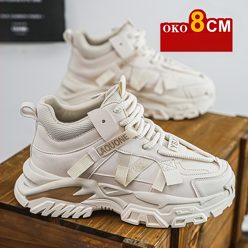 Sügis- ja talvised kõrge säärega meeste kingad, 10 cm kõrgused vabaaja Torre kingad, nähtamatu sisemine kõrgendus, universaalsed kulumiskindlad platvormkingad