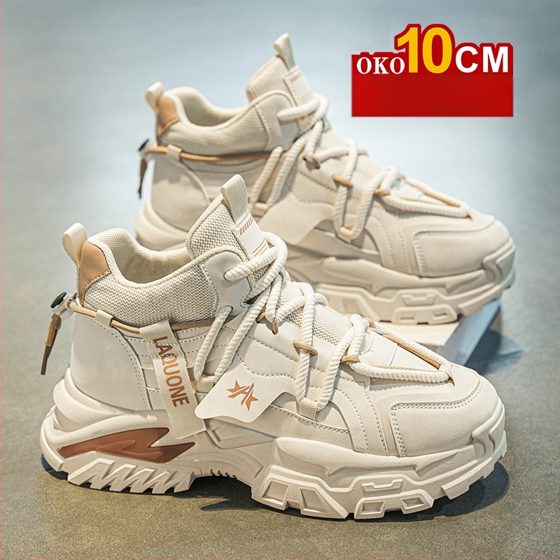 Sügis- ja talvised kõrge säärega meeste kingad, 10 cm kõrgused vabaaja Torre kingad, nähtamatu sisemine kõrgendus, universaalsed kulumiskindlad platvormkingad