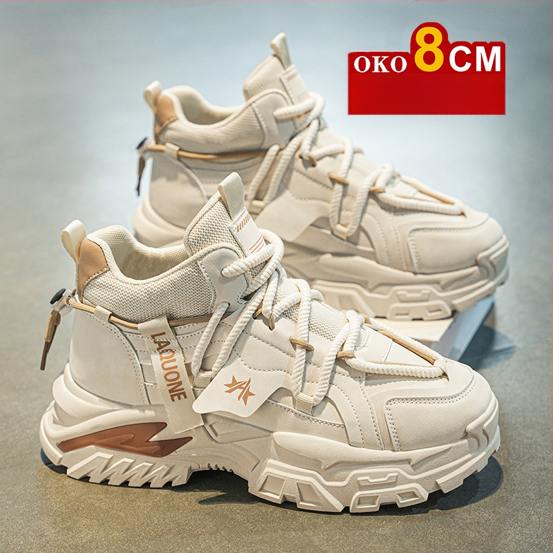 Sügis- ja talvised kõrge säärega meeste kingad, 10 cm kõrgused vabaaja Torre kingad, nähtamatu sisemine kõrgendus, universaalsed kulumiskindlad platvormkingad