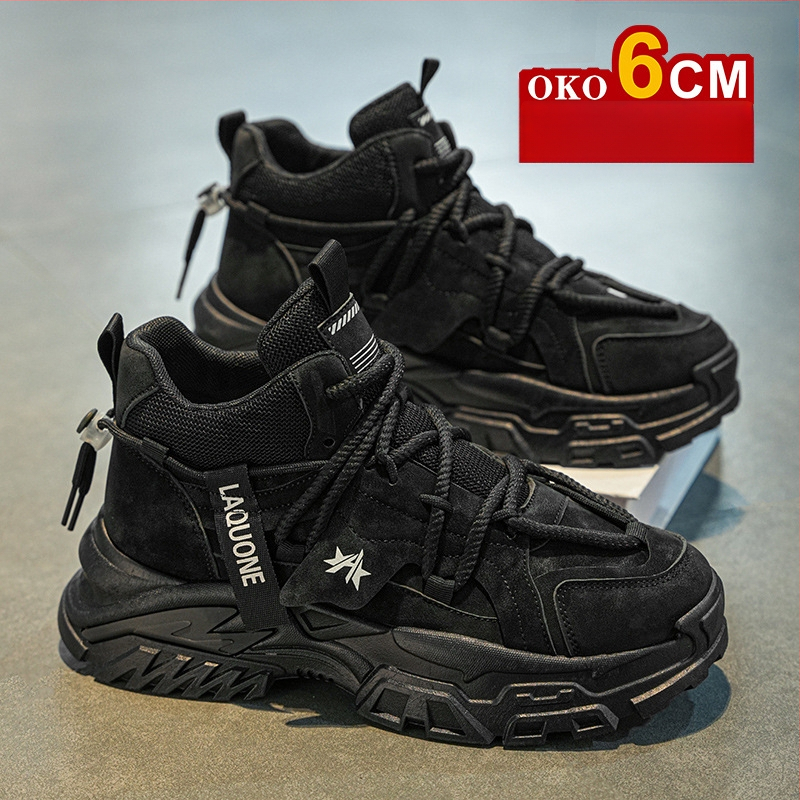 Sügis- ja talvised kõrge säärega meeste kingad, 10 cm kõrgused vabaaja Torre kingad, nähtamatu sisemine kõrgendus, universaalsed kulumiskindlad platvormkingad