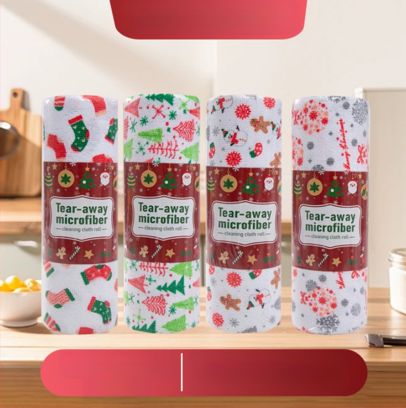 Ръчно късаща се удебелена абсорбираща маслоабсорбираща кърпа за почистване на кухня, домакинска микрофибърна ламинирана щампована кърпа за ръчно късане