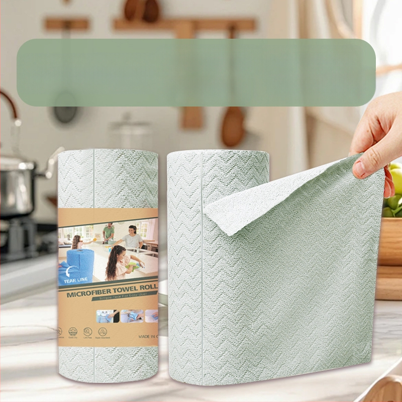 Ръчно късаща се удебелена абсорбираща маслоабсорбираща кърпа за почистване на кухня, домакинска микрофибърна ламинирана щампована кърпа за ръчно късане