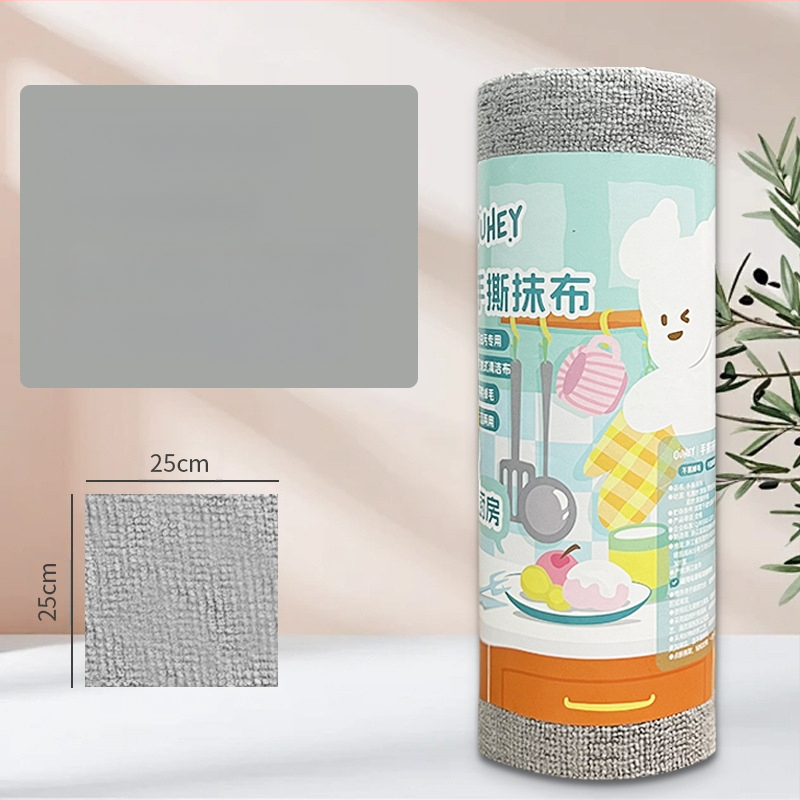 Ръчно късаща се удебелена абсорбираща маслоабсорбираща кърпа за почистване на кухня, домакинска микрофибърна ламинирана щампована кърпа за ръчно късане