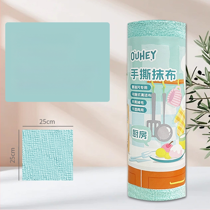 Ръчно късаща се удебелена абсорбираща маслоабсорбираща кърпа за почистване на кухня, домакинска микрофибърна ламинирана щампована кърпа за ръчно късане