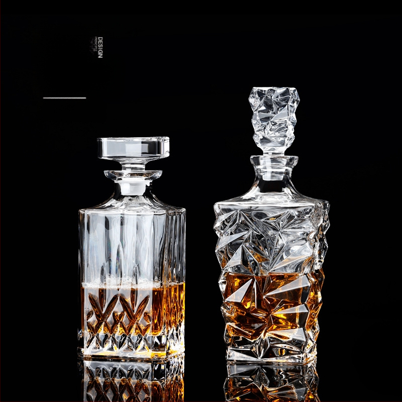 Europietiško stiliaus krištolo stiklinis vyno butelis, asmeninis dekanteris, buitinis sandarus vyno butelis su dangteliu, vyno dozatorius, raudonojo vyno vyno butelis