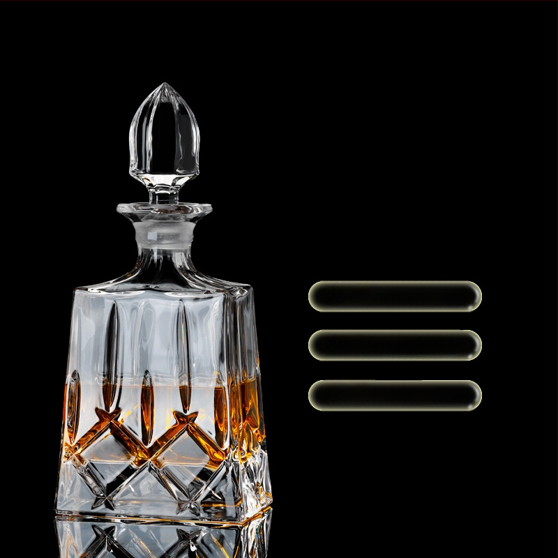 Europietiško stiliaus krištolo stiklinis vyno butelis, asmeninis dekanteris, buitinis sandarus vyno butelis su dangteliu, vyno dozatorius, raudonojo vyno vyno butelis