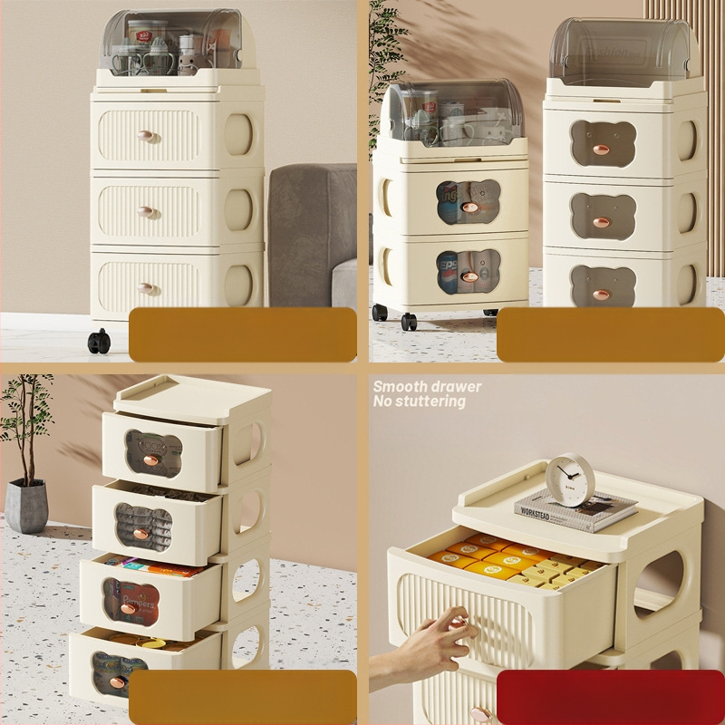 Tárolószekrény Többrétegű tárolóállvány Kivehető ruhák Játékok Sűrített új fiókos tárolószekrény Tárolószekrény