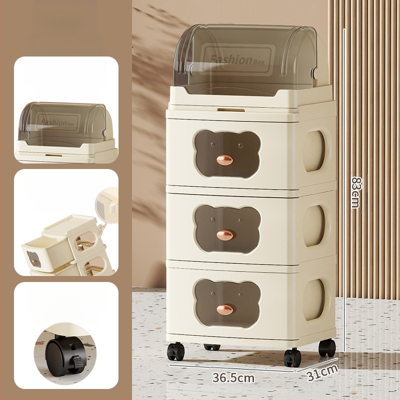 Tárolószekrény Többrétegű tárolóállvány Kivehető ruhák Játékok Sűrített új fiókos tárolószekrény Tárolószekrény