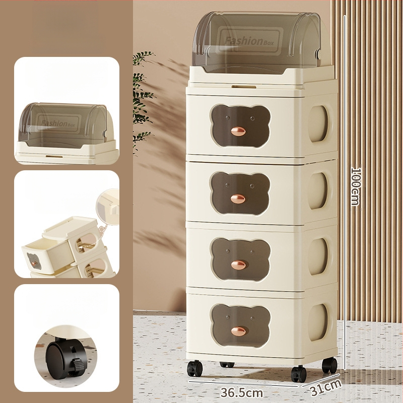 Tárolószekrény Többrétegű tárolóállvány Kivehető ruhák Játékok Sűrített új fiókos tárolószekrény Tárolószekrény