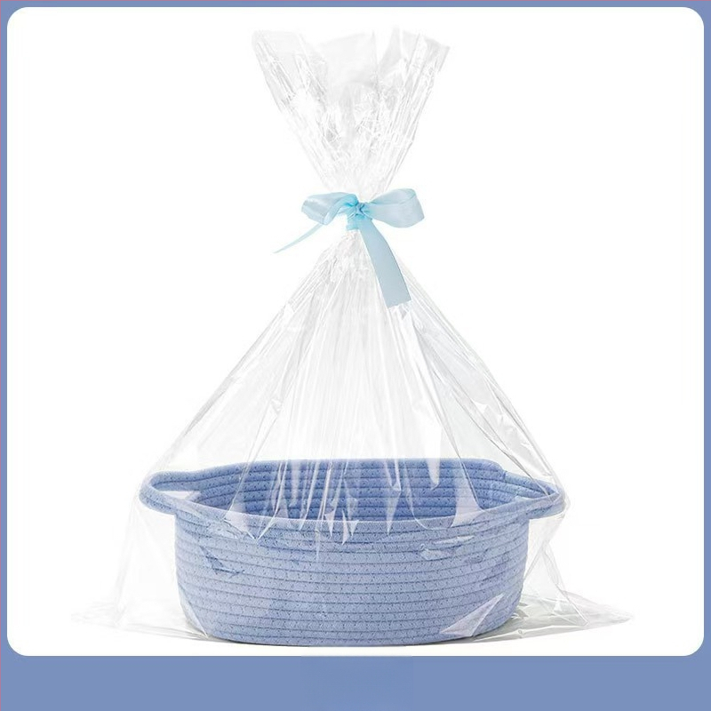 Skandinaavia käte hoiukorv Ovaalne hoiukorv Kinkekorv Ins hoiukorv Puuvillast köiest kootud suupiste-mänguasjakott