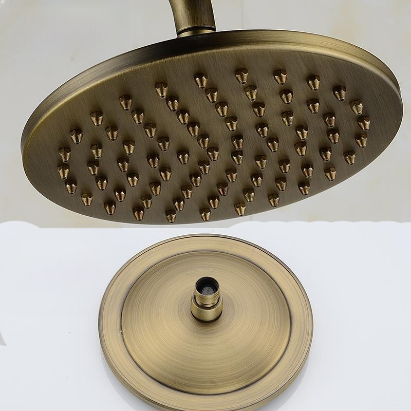 Európai ókori retró stílusú, tiszta réz, tiszta fekete bronz zuhanykabin, kézi kis, puffadt fejzuhany, kézi permetező, egyetlen zuhanyfejjel.