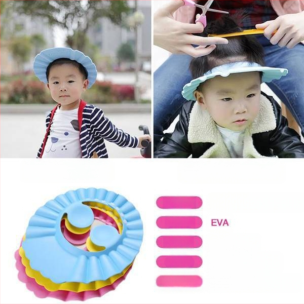 Vaikiška šampūno kepuraitė, atspari vandeniui, ausų apsauga, kūdikio dušo kepuraitė, reguliuojama kūdikio šampūno kepuraitė, vaikiška dušo kepuraitė