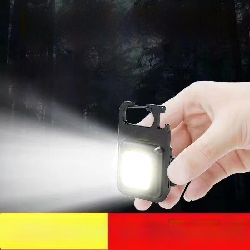 Stiprus šviesus nešiojamas mini darbo žibintuvėlis, raktų pakabukas, mažas žibintuvėlis, daugiafunkcis nešiojamas įkrovimo žibintuvėlis namams, bendrabučiams