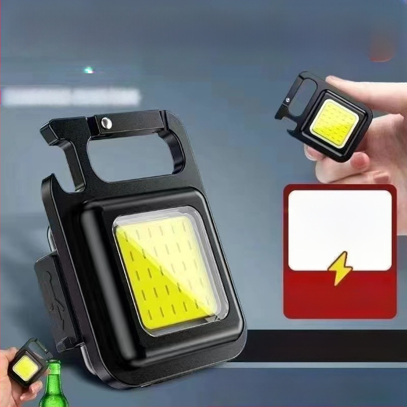 Stiprus šviesus nešiojamas mini darbo žibintuvėlis, raktų pakabukas, mažas žibintuvėlis, daugiafunkcis nešiojamas įkrovimo žibintuvėlis namams, bendrabučiams