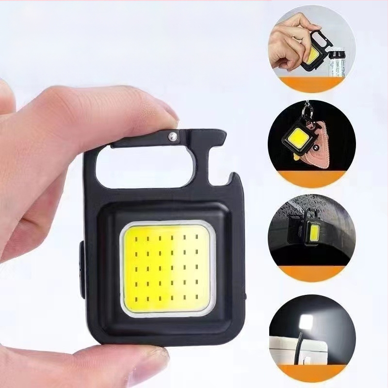 Stiprus šviesus nešiojamas mini darbo žibintuvėlis, raktų pakabukas, mažas žibintuvėlis, daugiafunkcis nešiojamas įkrovimo žibintuvėlis namams, bendrabučiams