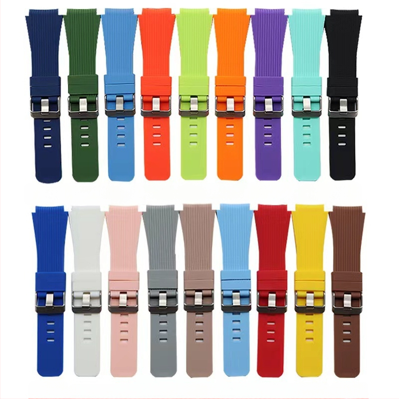 Sobib Huawei Watch GT4 46MM/Samsungi kellale vertikaalse mustriga silikoonrihmaga moodne triibuline spordirihm
