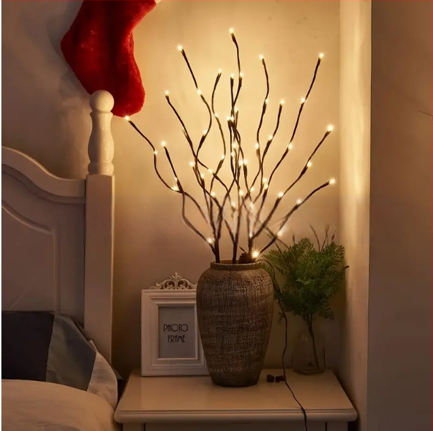 Šviesos girlianda LED šviesos kostiumui - maitinamas baterijomis, skirtas vidaus vazoms, Naujųjų metų dekoratyvinėms dydžio lemputėms, kryžminėms medžio eglutės lemputėms