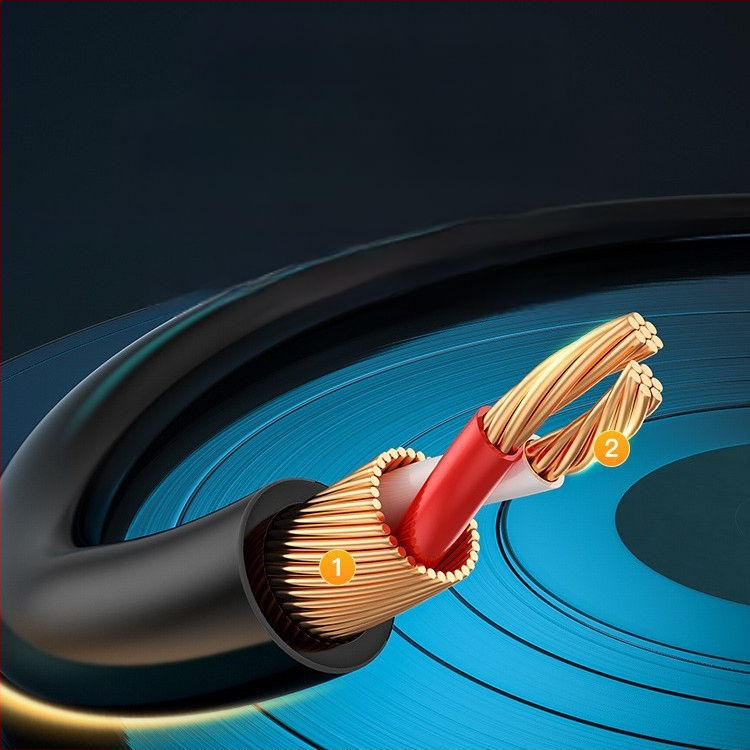 Akihabara QS6721 3,5 mm topelt-Lotus One ja Two 3,5 kuni 2 RCA arvutikõlari liiniheli jaoks