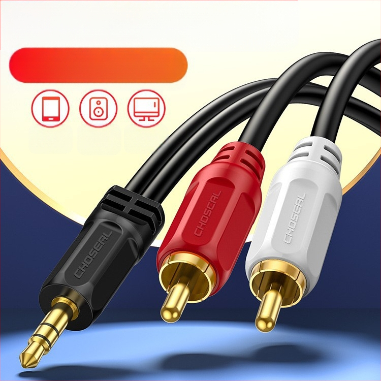 Akihabara QS6721 3,5 mm topelt-Lotus One ja Two 3,5 kuni 2 RCA arvutikõlari liiniheli jaoks