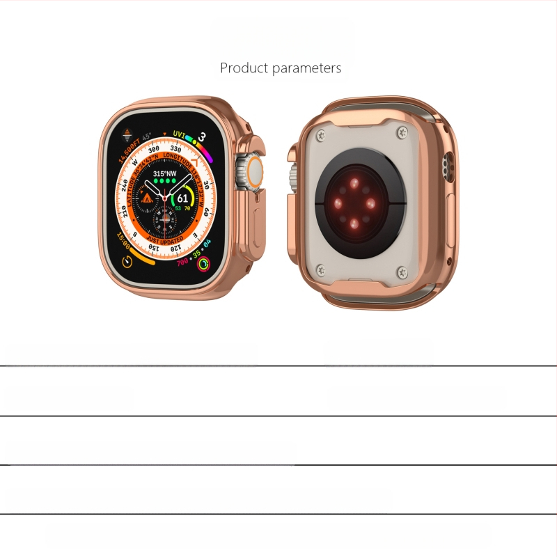 Κατάλληλο για Apple Watch Ultra Θήκη Apple Watch για iWatch Προστατευτικό κάλυμμα κομμένο στη μέση της συσκευασίας με ηλεκτρολυτική επιμετάλλωση