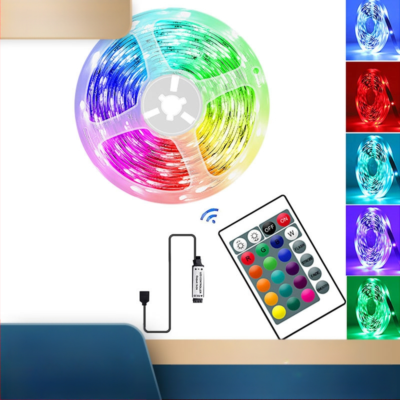 5V Bluetooth muusikarakenduse valgusribade komplekt 5050RGB paljasplaadiga USB kolmevärviline hämardusega teleri e-spordi atmosfäärivalgus