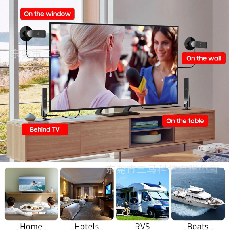 Piiriülene 4K HD digitaaltelevisiooni antenn siseruumides veekindel mini-TV signaali vastuvõtja HDTV antenn