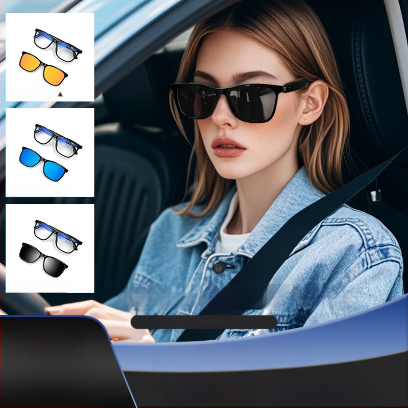 Ai nutikad tõlkeprillid Bluetooth-prillid Gs05 muusika kuulamiseks ja helistamiseks, päikeseprillide komplekt vahetatavate lühinägelikkuse läätsedega, polariseeritud päikeseprillid