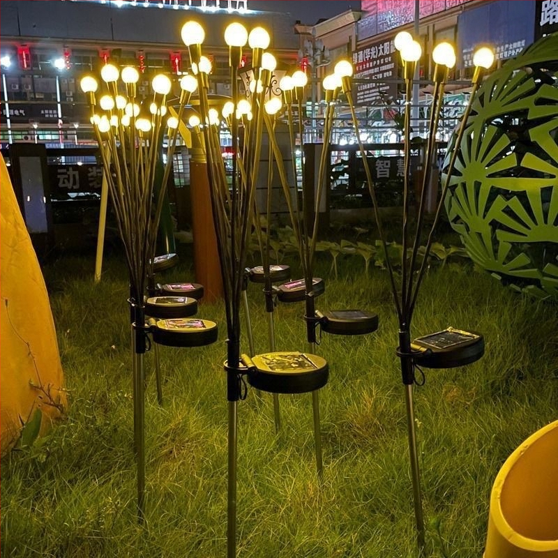 Piiriülene LED-tuulega töötav Firefly päikeseenergial töötav maapealne lamp välistingimustes kasutamiseks, veekindel sisehoovi muru atmosfääri dekoratiivlamp telkimisstiilis