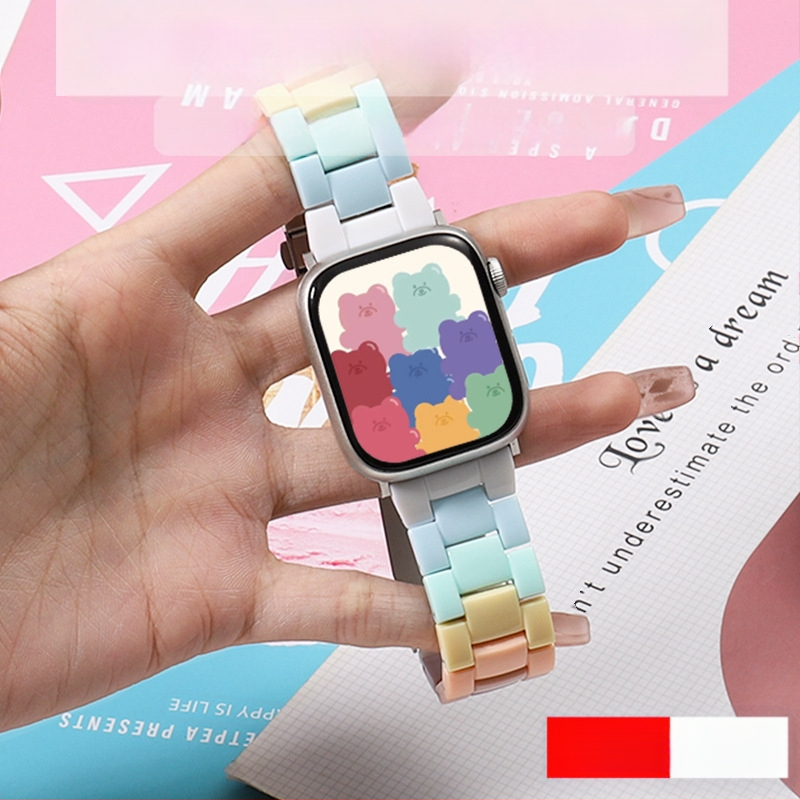 Samsung Apple Apple Watch 7 Huawei GT3/4 Candy värviline kolme helmega APS PC plastrihm