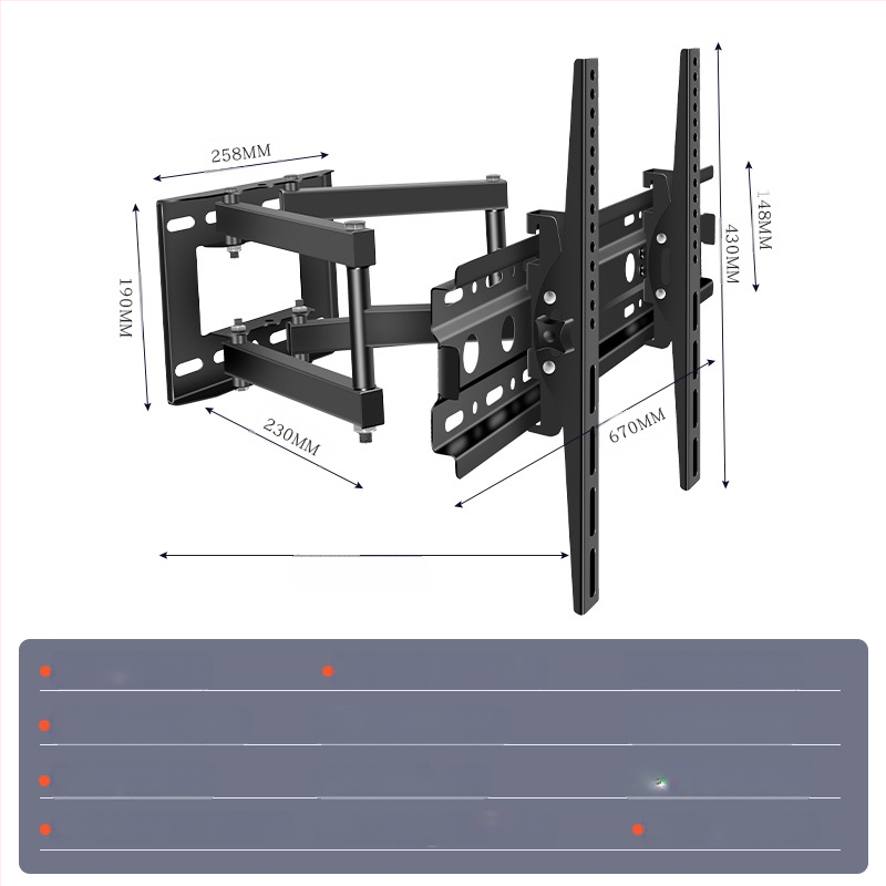 Suport de afișare LCD TV telescopic cuier de perete de uz casnic 32-80 inch ecran rotativ balansoar cuier