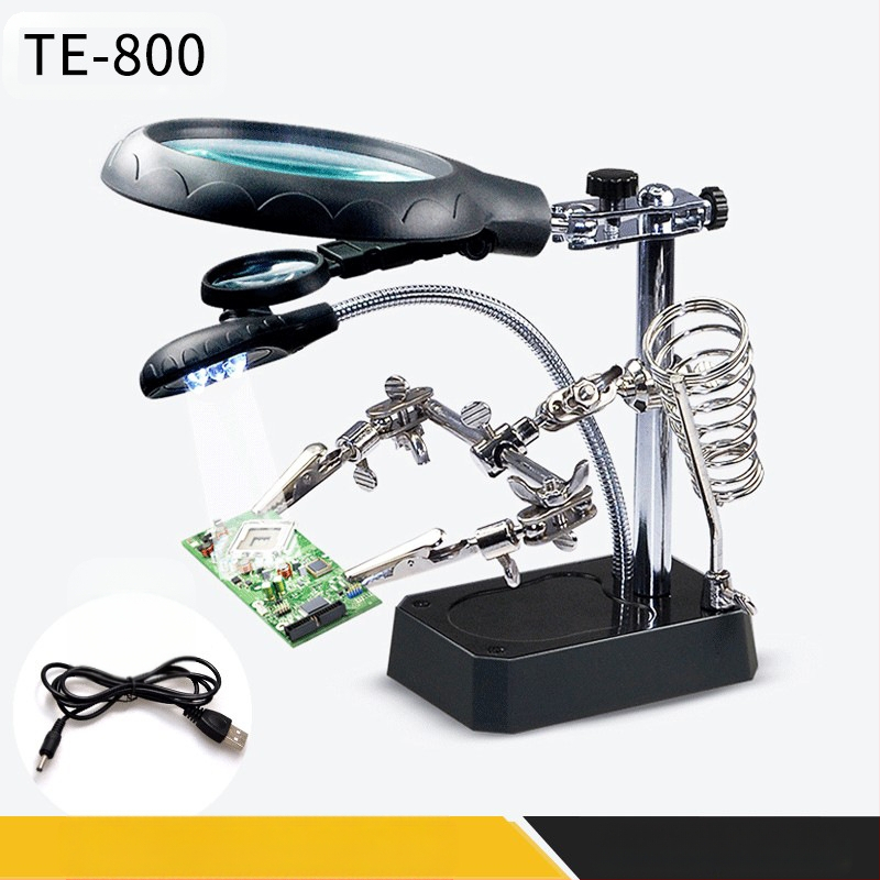 Didinamojo stiklo įrankių stalas su apšvietimu, Aparatūros įrankiai, Mobiliojo telefono pagrindinė plokštė, Skaitmeninės įrangos remontas, Pagalbinis spaustukas su LED