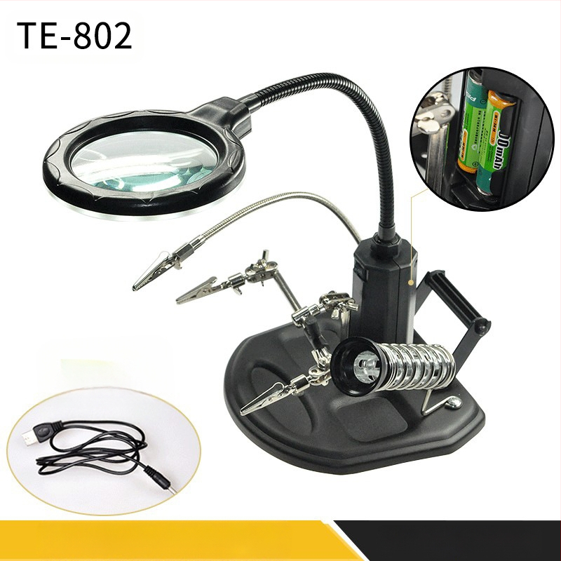 Didinamojo stiklo įrankių stalas su apšvietimu, Aparatūros įrankiai, Mobiliojo telefono pagrindinė plokštė, Skaitmeninės įrangos remontas, Pagalbinis spaustukas su LED