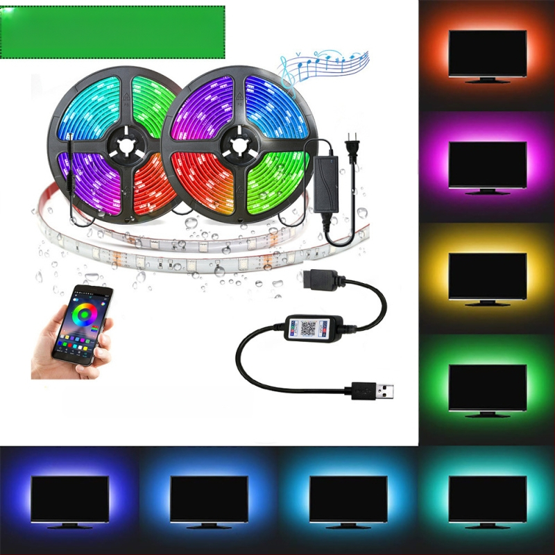 Išmanioji LED juostelė „Bluetooth“ programėlės valdymas 5050RGB TV fonas USB spalvinga dekoratyvinė LED juostelė, tinkanti