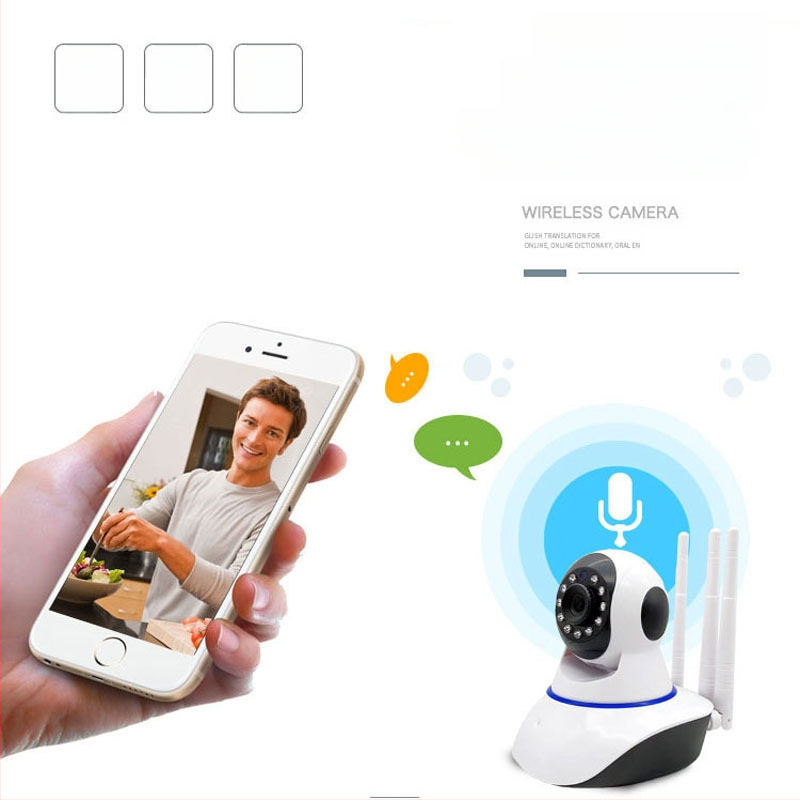 V380Pro kaamera kolme antenniga optilise peaga võimas kaamera koduseks kaugjuhtimiseks traadita HD mobiiltelefoni jälgimiseks