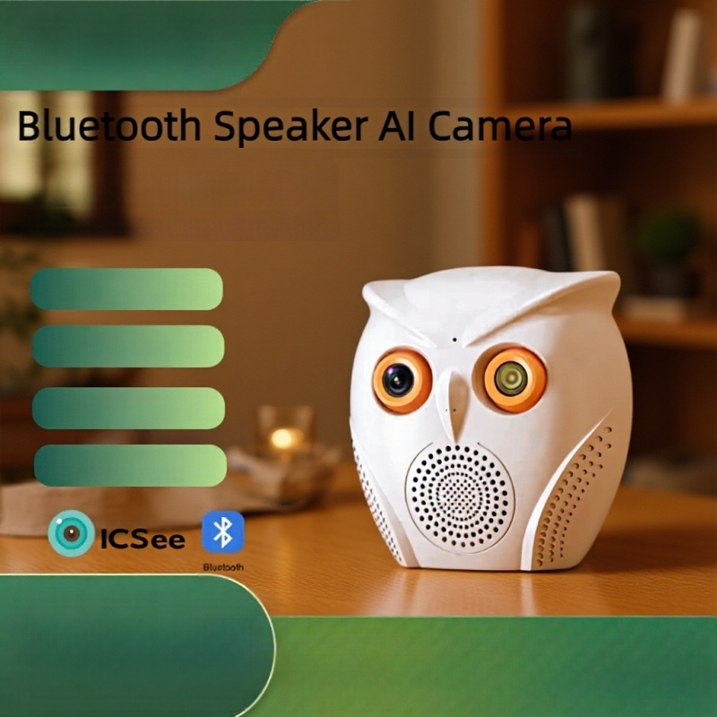 Pārrobežu populārs Icsee Bluetooth skaļrunis ar kaķa aci un modinātāju, vietējo atmiņu un divu kameru, viedais
