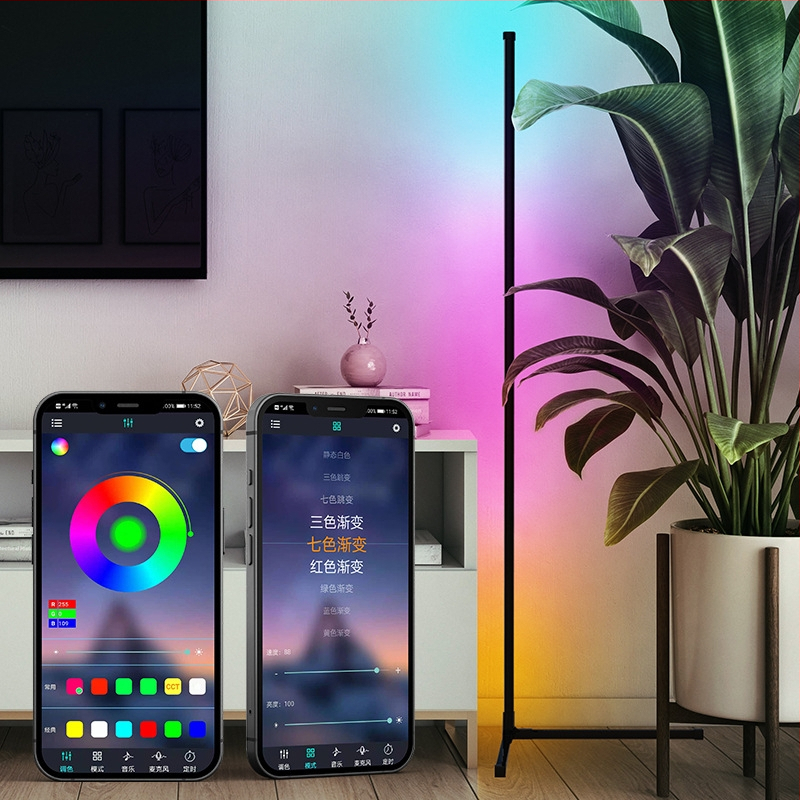 Vabaaja pistikühendusega põrandale paigaldatav atmosfäärivalgusti Ledrgb Phantom Bluetooth muusikarütmivalgusti elutoa nurga atmosfäärivalgusti