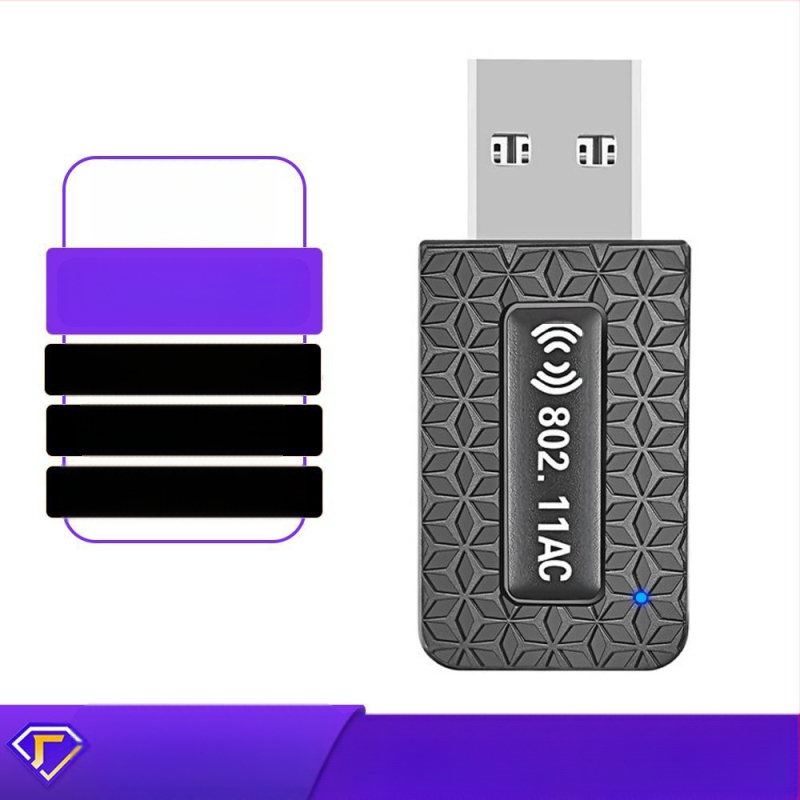 Placă de rețea wireless mini 1300m 2.4G/5G cu frecvență dublă, placă de rețea USB pentru computer, placă de rețea wireless wifi, recepție și transmisie