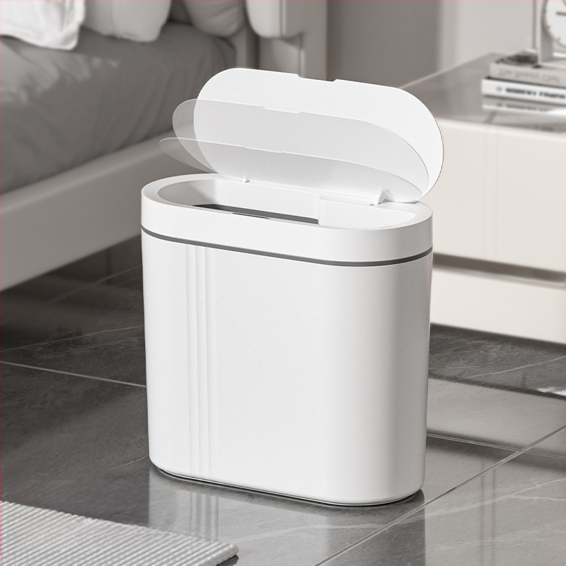 Buitinė intelektuali indukcinė šiukšliadėžė su didele talpa elektrinė atviro dangčio šiukšliadėžė virtuvės sanitarinė sieninė šiukšliadėžė