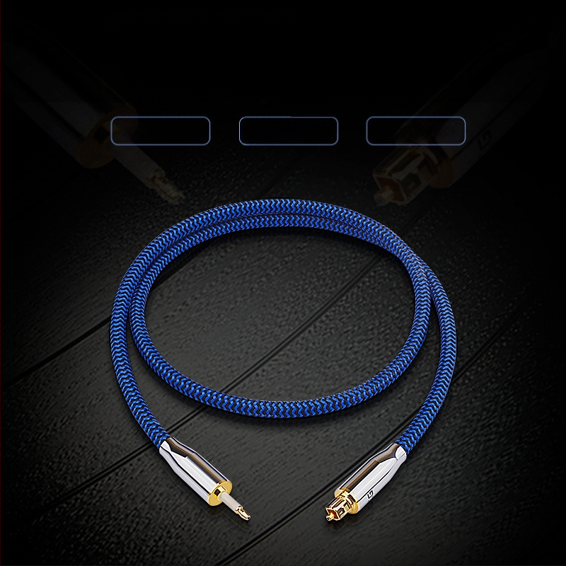 Palaviku optilise kiu heliliin ruudukujulise suu ja ümara suu vahel, 3,5 mm SPDIF digitaalsignaaliliini mängija projektori liin