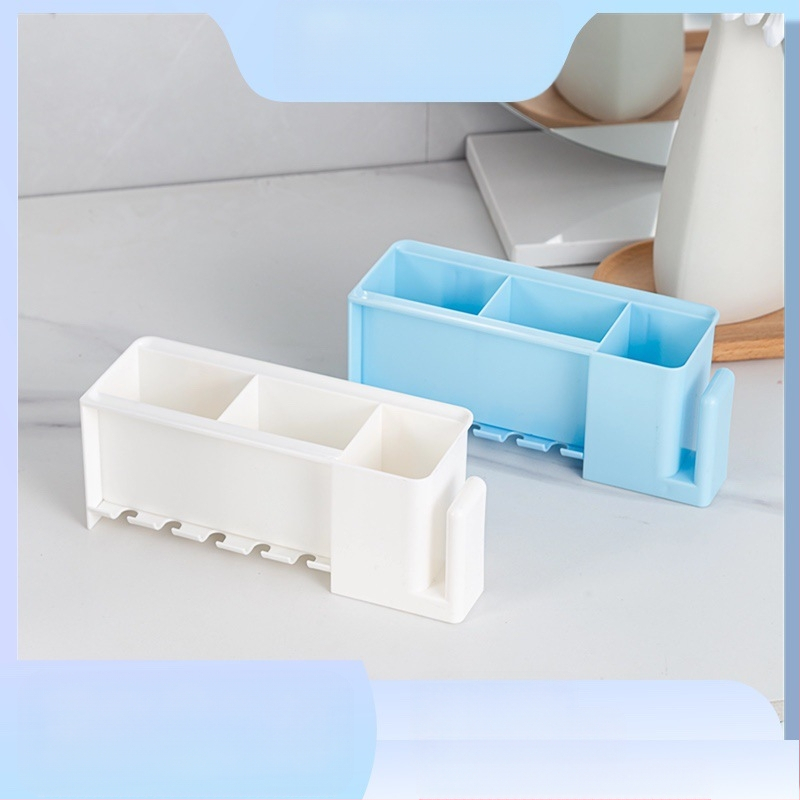 [Bross-Border Dropshipping] Kūrybingas dantų šepetėlių laikymo stovas be perforavimo, burnos skalavimo skysčio ir dantų šepetėlio puodelių laikymas, automatinis dantų pastos spaustuvas